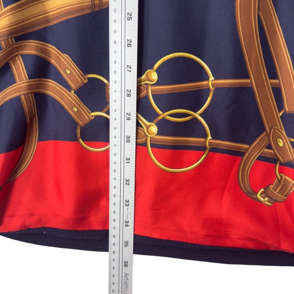 Ralph Lauren Equestrian Silk Front/ Viscose Knitted Blue ShirtDress Size Small - Picture 5 of 11